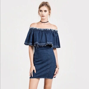 J.O.A. Denim Off The Shoulder Dress Size XS